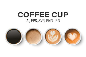 Coffee Cup. Vector Set.