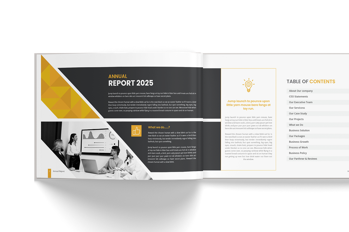Horizontal Annual Report Brochure, a Brochure Template by TheBrightGrap (Photo 3 of 19)