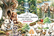 Woodland Clipart – Big Bundle, a Seasonal Illustration by CreationArt (Thumbnail 1 of 7)