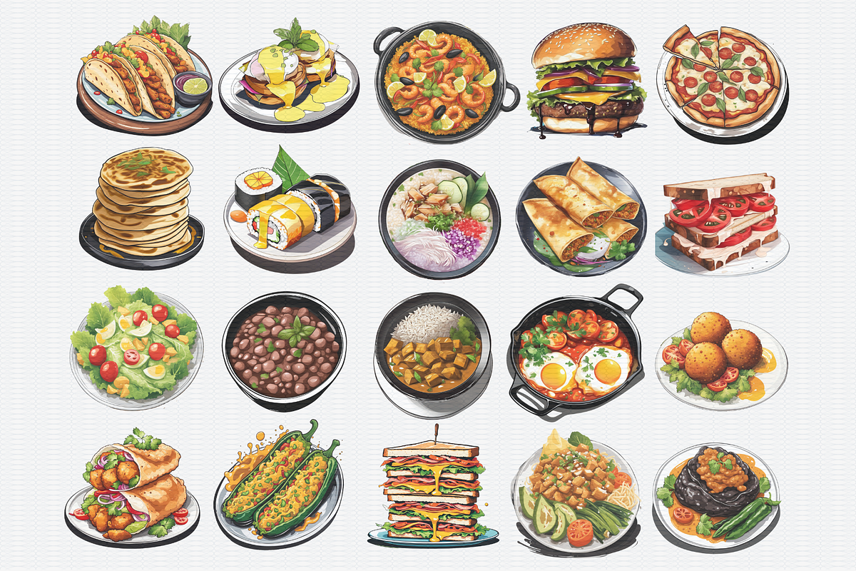 Food From Around The World Clipart, a Food Illustration by Crafts of The Moon (Photo 3 of 5)