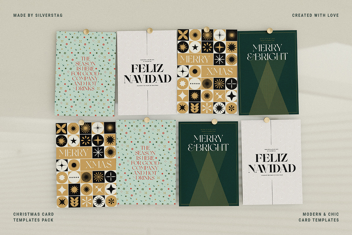 Modern Christmas Card Templates, a Print Template by SilverStag Type Foundry (Photo 6 of 11)