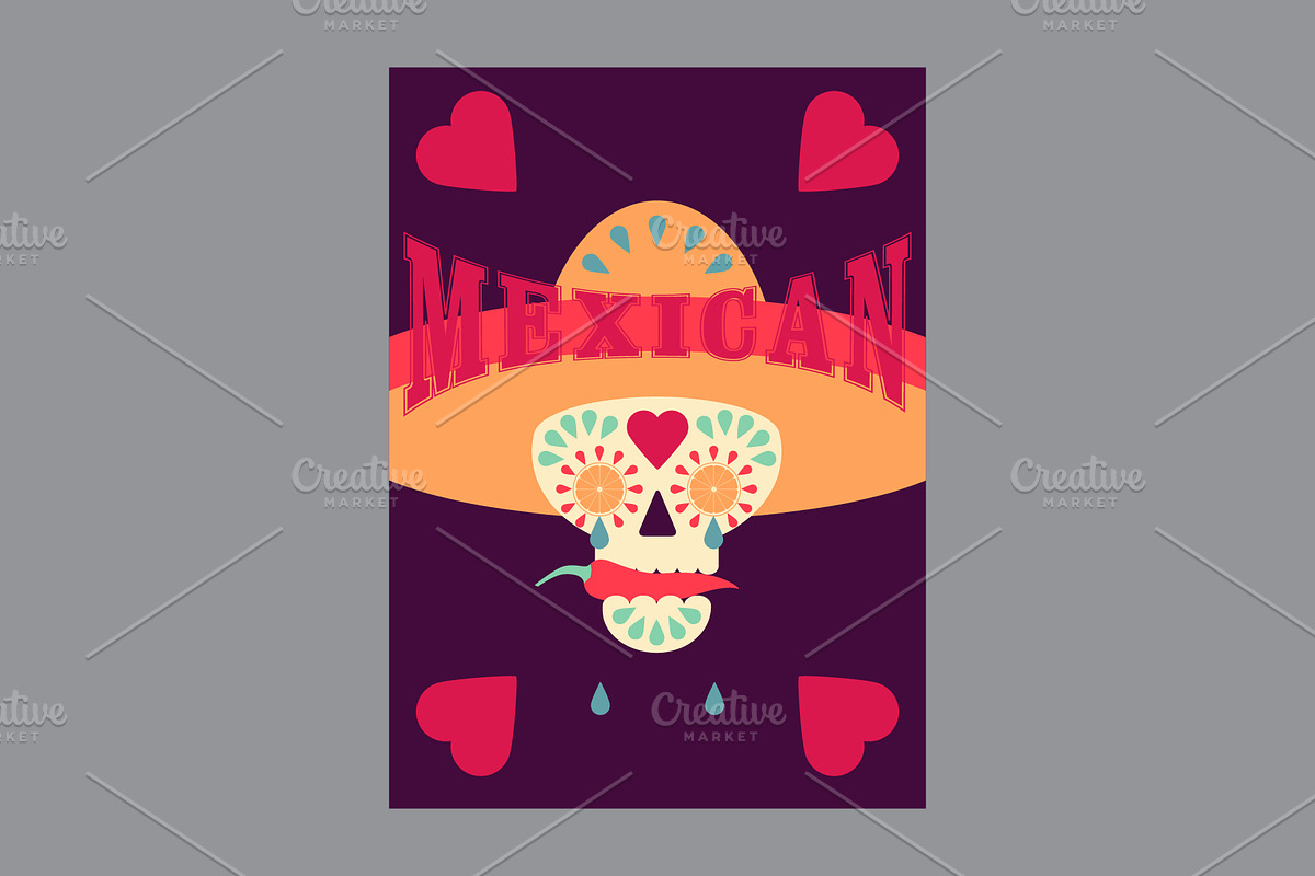 Mexican Party vector poster set., a Food Illustration by PoPaShop (Photo 3 of 9)