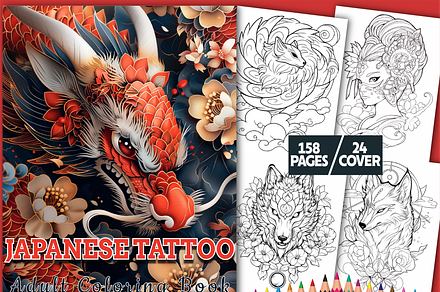 Japanese Tattoo Coloring Book Adults