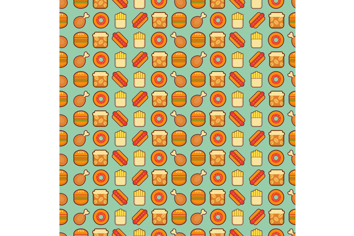 two fast food seamless backgrounds