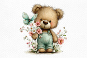 Whimsical Spring Teddy Bear Clipart, an Illustration by Craft Nest (Thumbnail 10 of 11)