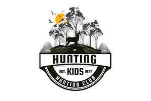 Hunting vintage Logo For T-shirt