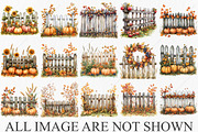 Whimsical Autumn Fence Clipart, a Seasonal Illustration by Canvas Craft (Thumbnail 4 of 10)