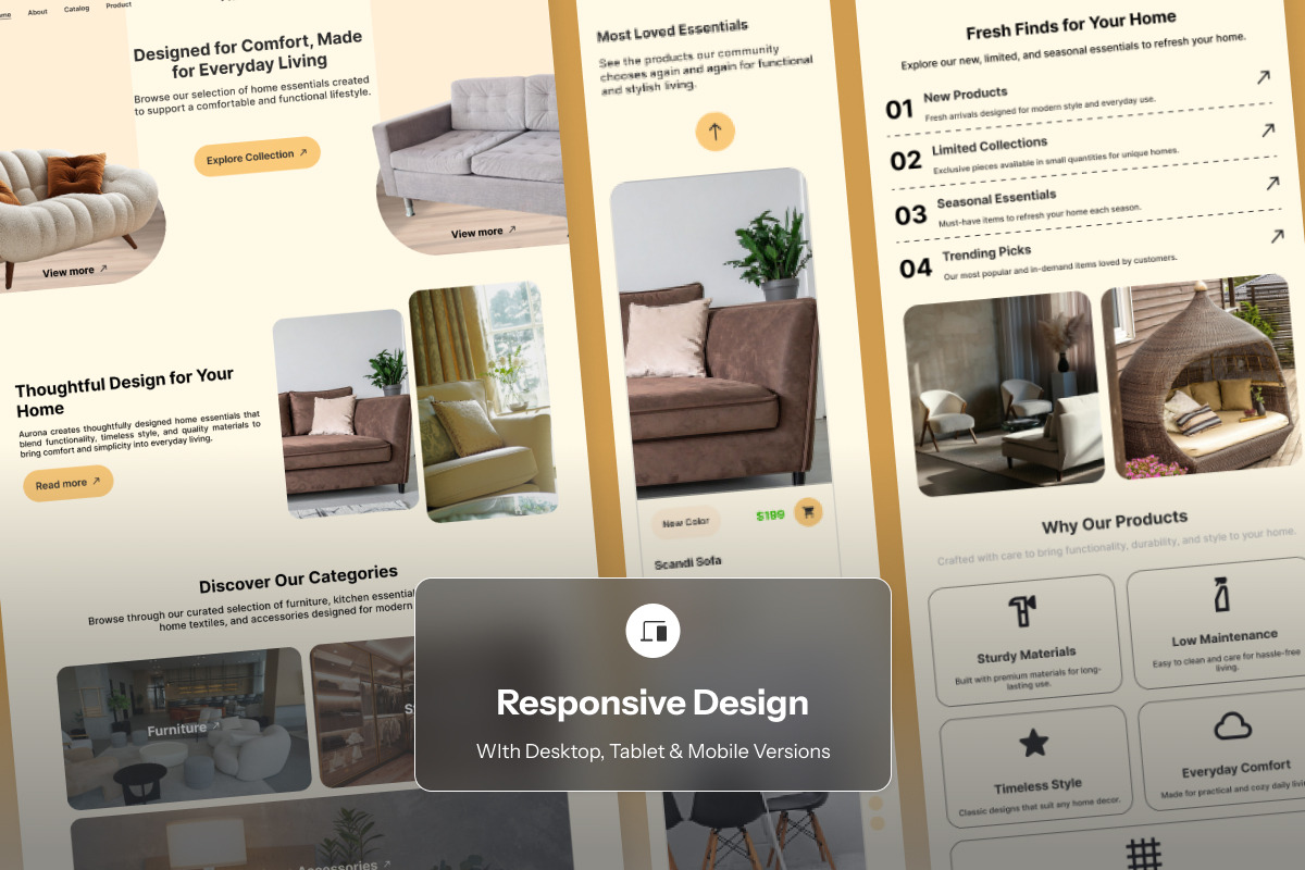 Aurona Home Product Catalog Landing, a Landing Page Template by twinstd (Photo 3 of 5)