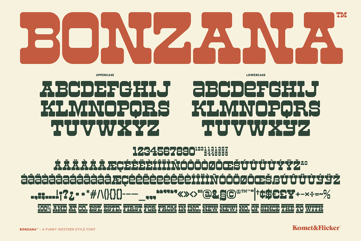 BONZANA - A Funky Western Style Font, a Slab Serif Font by Komet & Flicker (Photo 12 of 12)