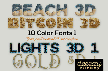 10 Color SVG Fonts 1, a Font by Deeezy