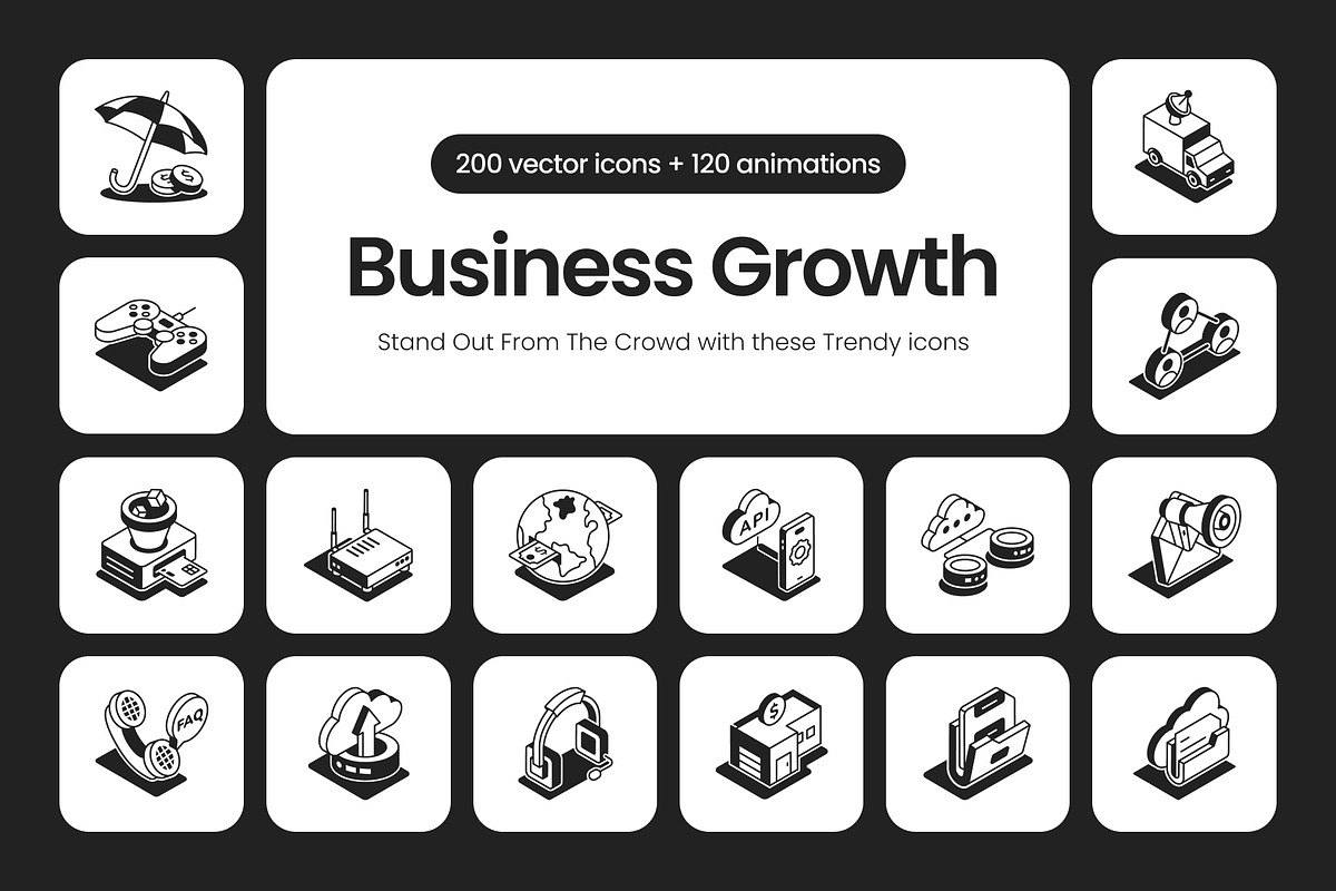 Business Growth Icons Bundle, a Solid Icon by Prosymbols (Photo 1 of 11)