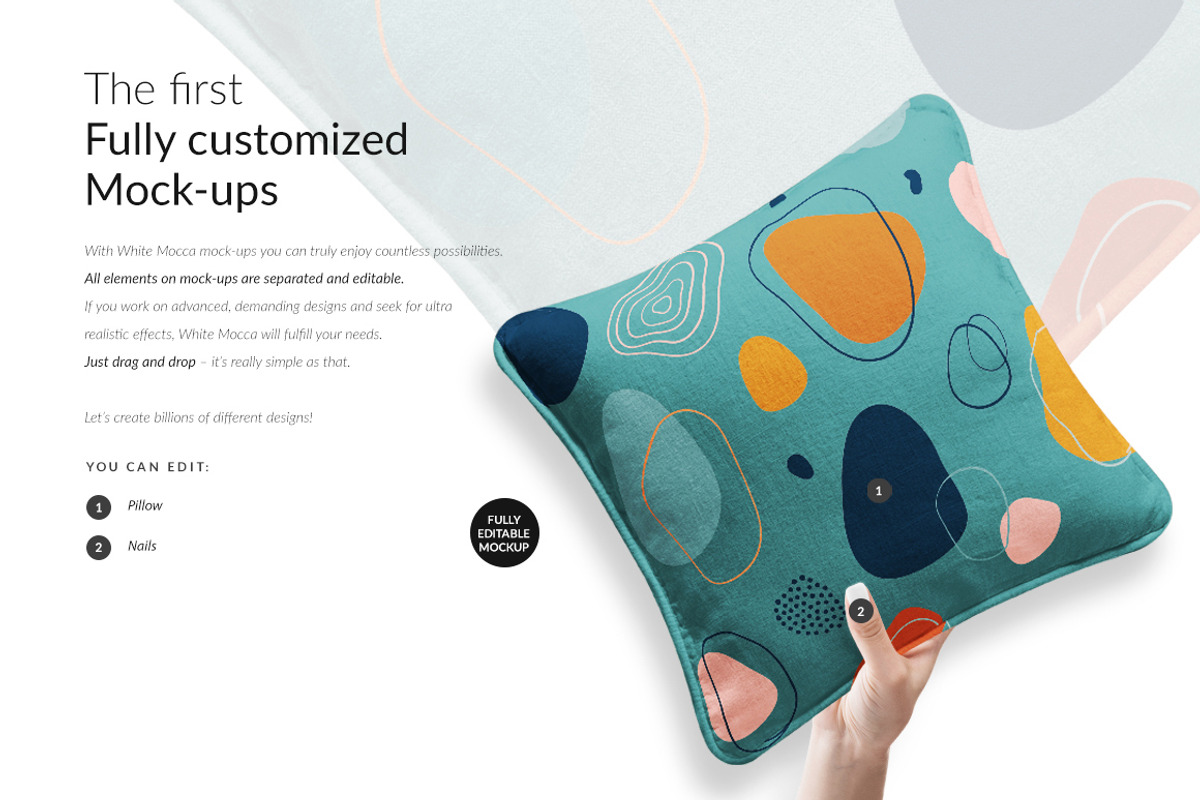 Linen Pillow 15x Mock-ups Set, a Household Mockup by Mocca Mockups Store (Photo 5 of 32)