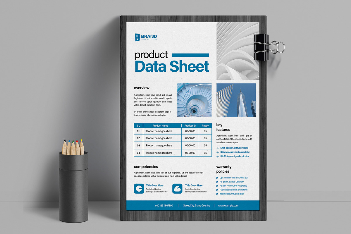 Product Data Sheet, a Stationery Template by ContestDesign (Photo 1 of 3)