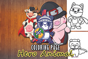 Hero Animal Coloring Page, an Illustration by Eka Design (Thumbnail 1 of 2)