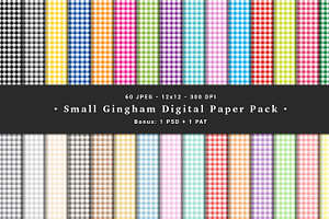 Small Gingham Digital Paper Pack, a Pattern Graphic by NM-Design-Studio