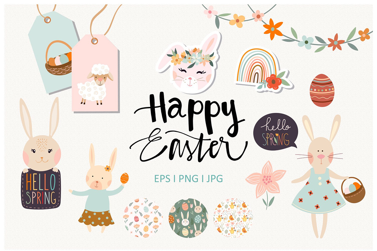 Happy Easter elements collection, a Graphic by Letto studio (Photo 1 of 10)