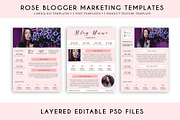 Rose Blogger Marketing Template Pack, a Stationery Template by Minty Fox Designs  (Thumbnail 1 of 6)