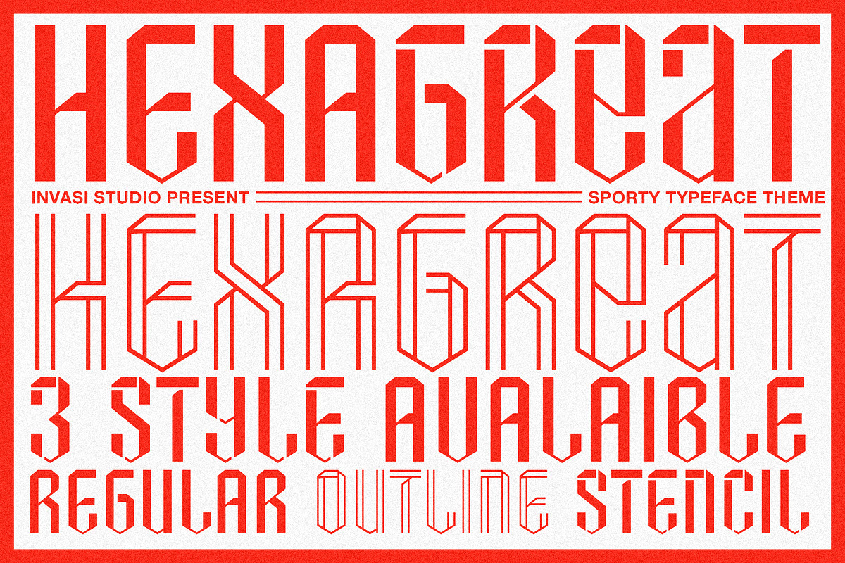 Hexagreat - Sport Display Font, a Sans Serif Font by Invasi Studio (Photo 1 of 11)