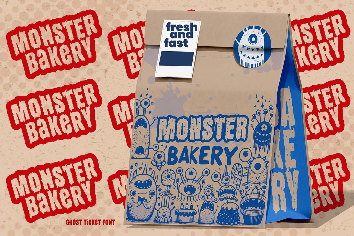Ghost Ticket a Cartoon Horror Font, a Handwritten Font by Rasiorise Studio (Photo 8 of 12)