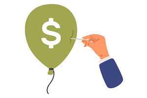 Businessmans hand with needle, a Finance Illustration by Vectorbuum