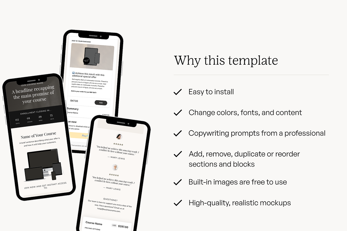 Kajabi Checkout Template, a Landing Page Template by Pixel & Flow (Photo 6 of 8)