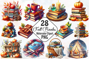 Fall Reading Book Sublimation Clipar, an Illustration by RobertsArt