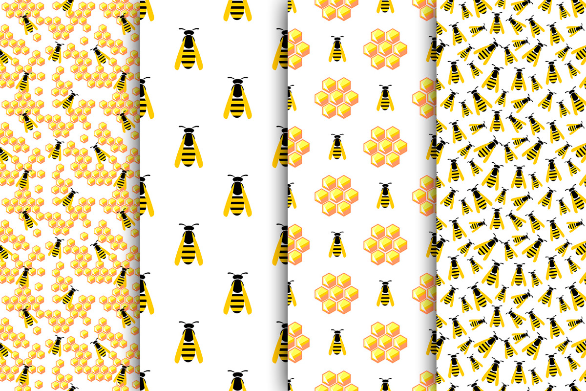 Seamless Patterns with Wasps, a Pattern Graphic by Valentain_Jevee