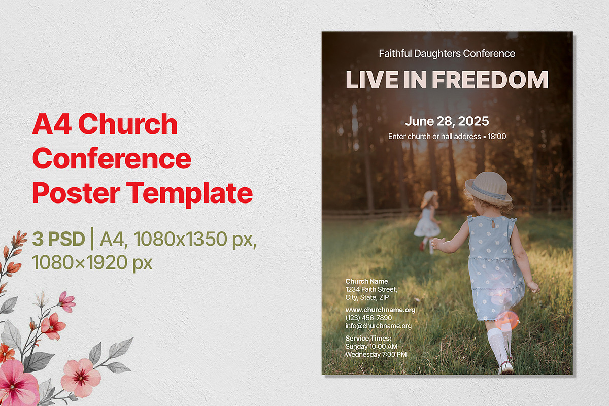 A4 Church Conference Poster Template, a Print Template by Chist Design (Photo 1 of 3)
