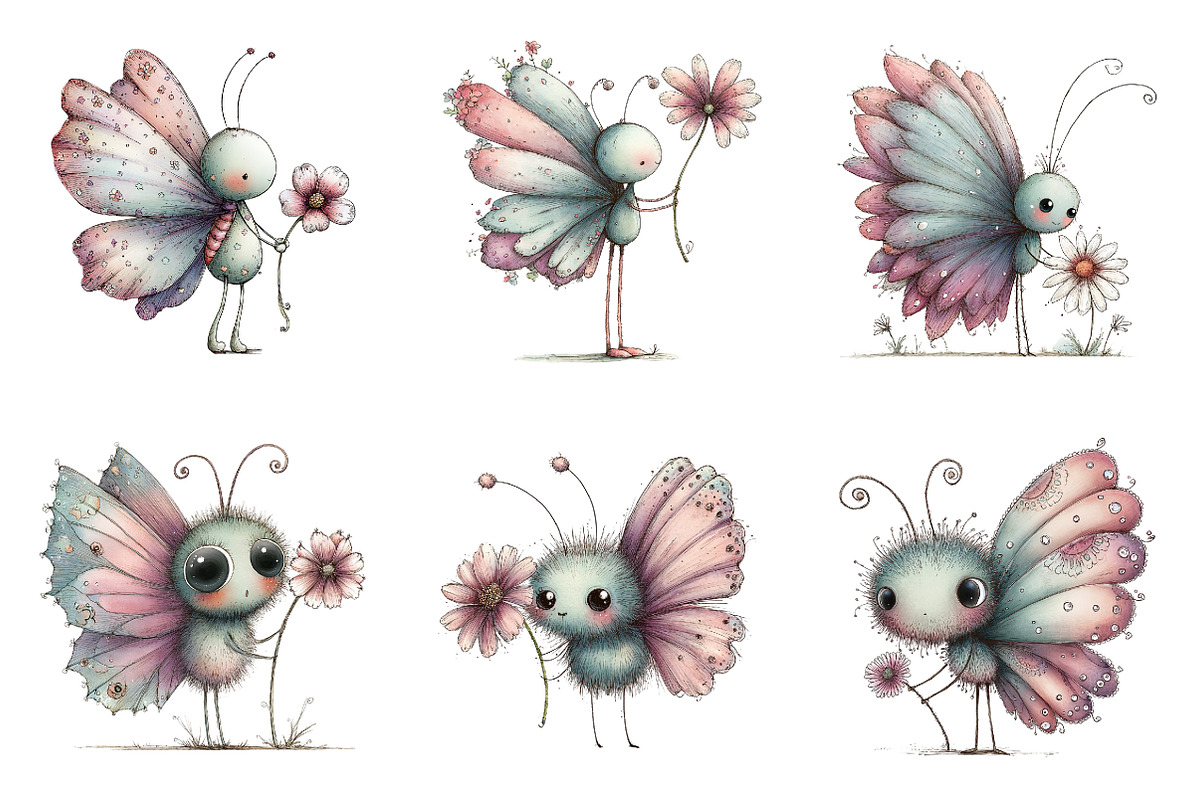 Whimsical Spring Butterfly Clipart, an Illustration by SinaCreation (Photo 2 of 9)