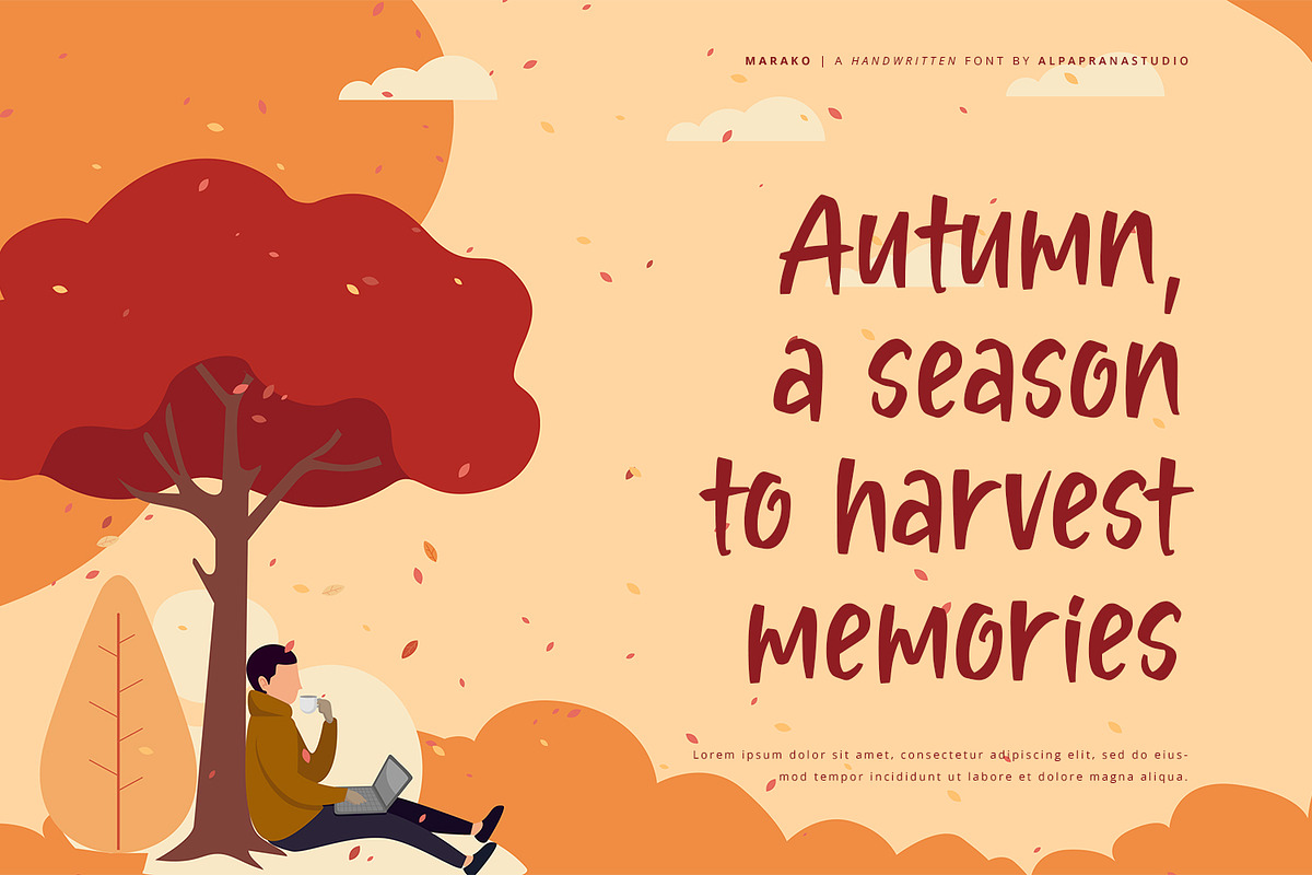 Marako - Handwritten Font, a Handwritten Font by Alpaprana (Photo 3 of 11)
