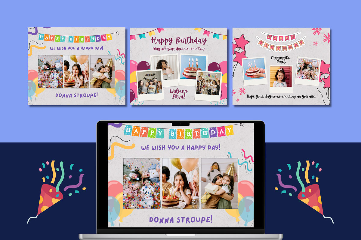 Birthday Photo Collage Templates, a Templates & Theme by TemplateCastleStore (Photo 3 of 9)