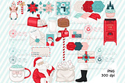 Santa Mail Cliparts, an Illustration by GlamArtZhanna (Thumbnail 2 of 3)