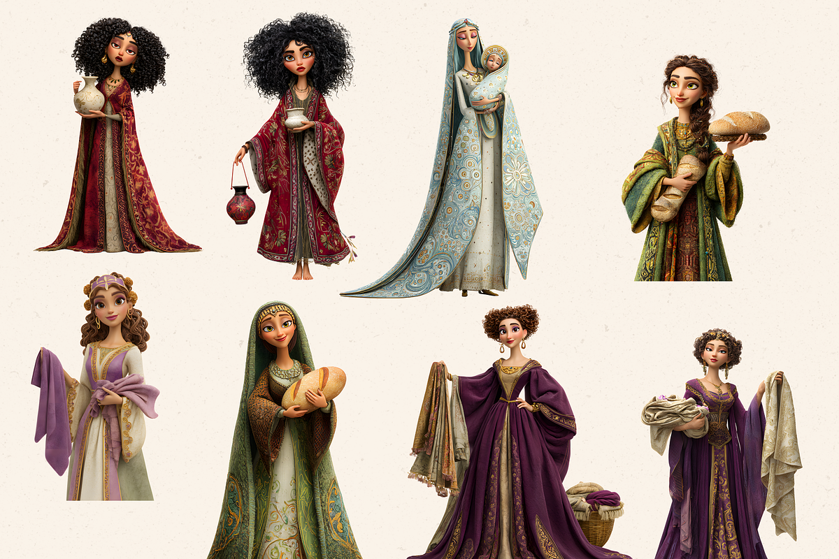 NEW TESTAMENT WOMEN CLIPART PACK, a Person Illustration by Daring Digies (Photo 6 of 10)