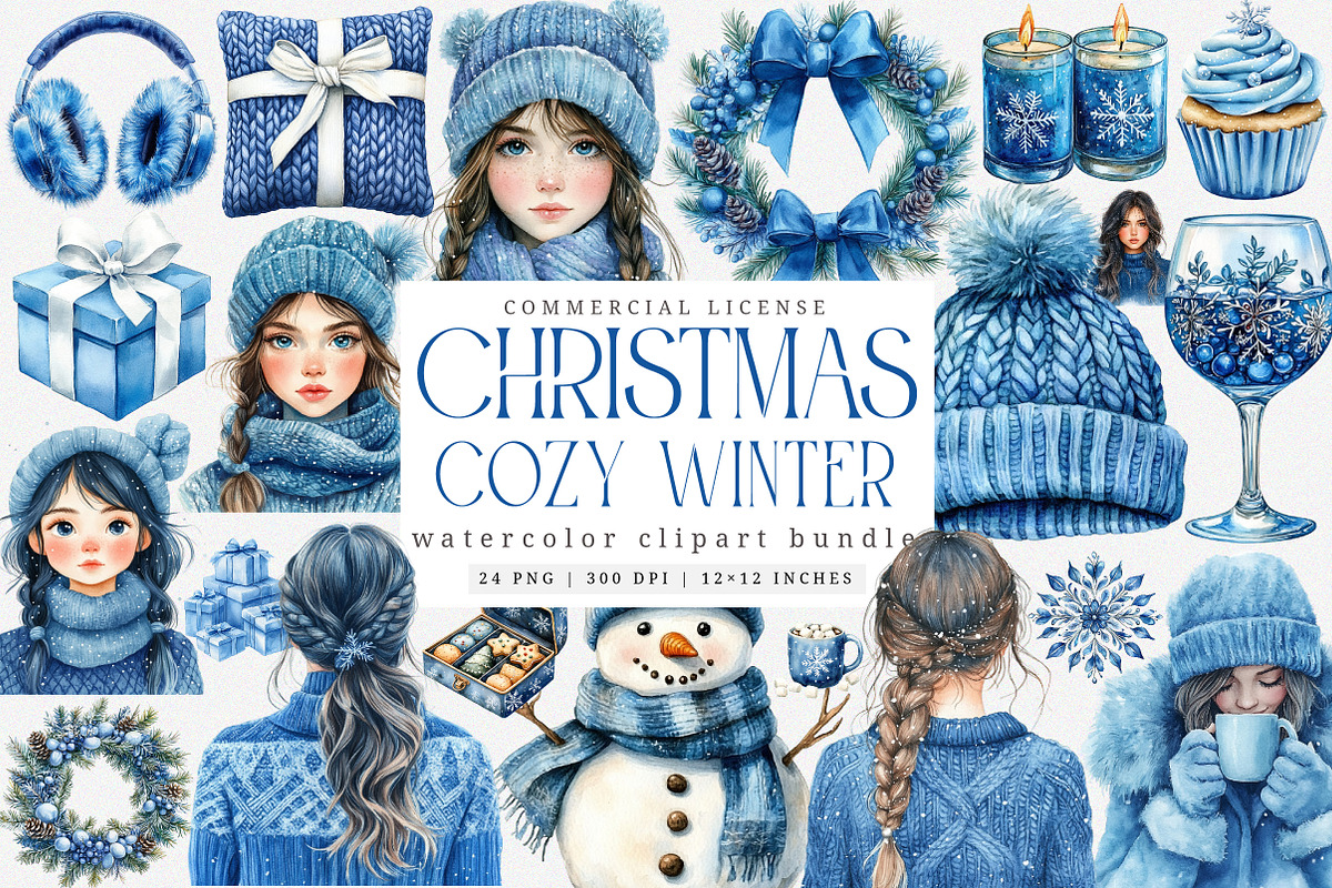 Cozy Winter Clipart Bundle, an Illustration by SinaCreation (Photo 1 of 7)