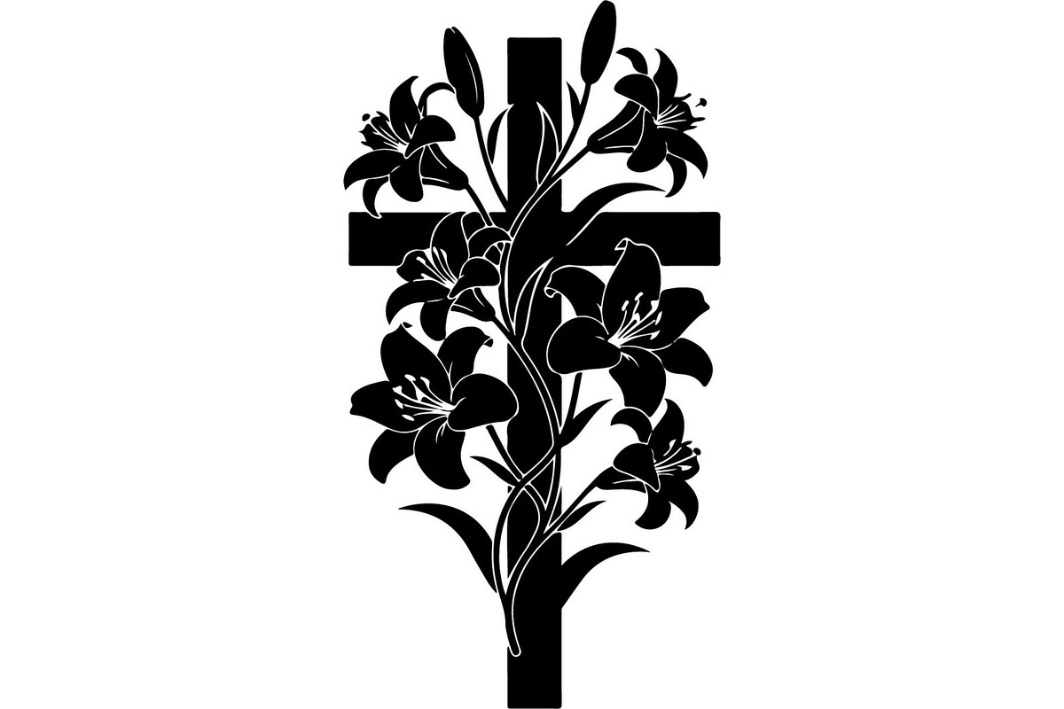 Floral Cross Silhouette, an Object Graphic by Creativeshirt (Photo 16 of 20)
