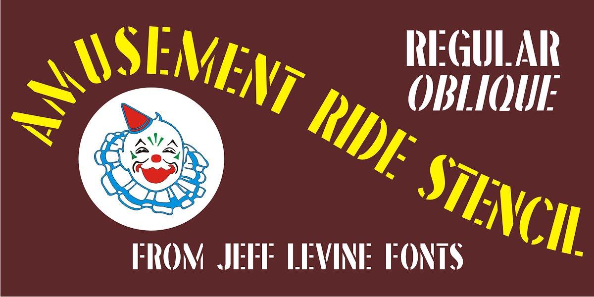 Amusement Ride Stencil JNL, a Font by Jeff Levine Fonts
