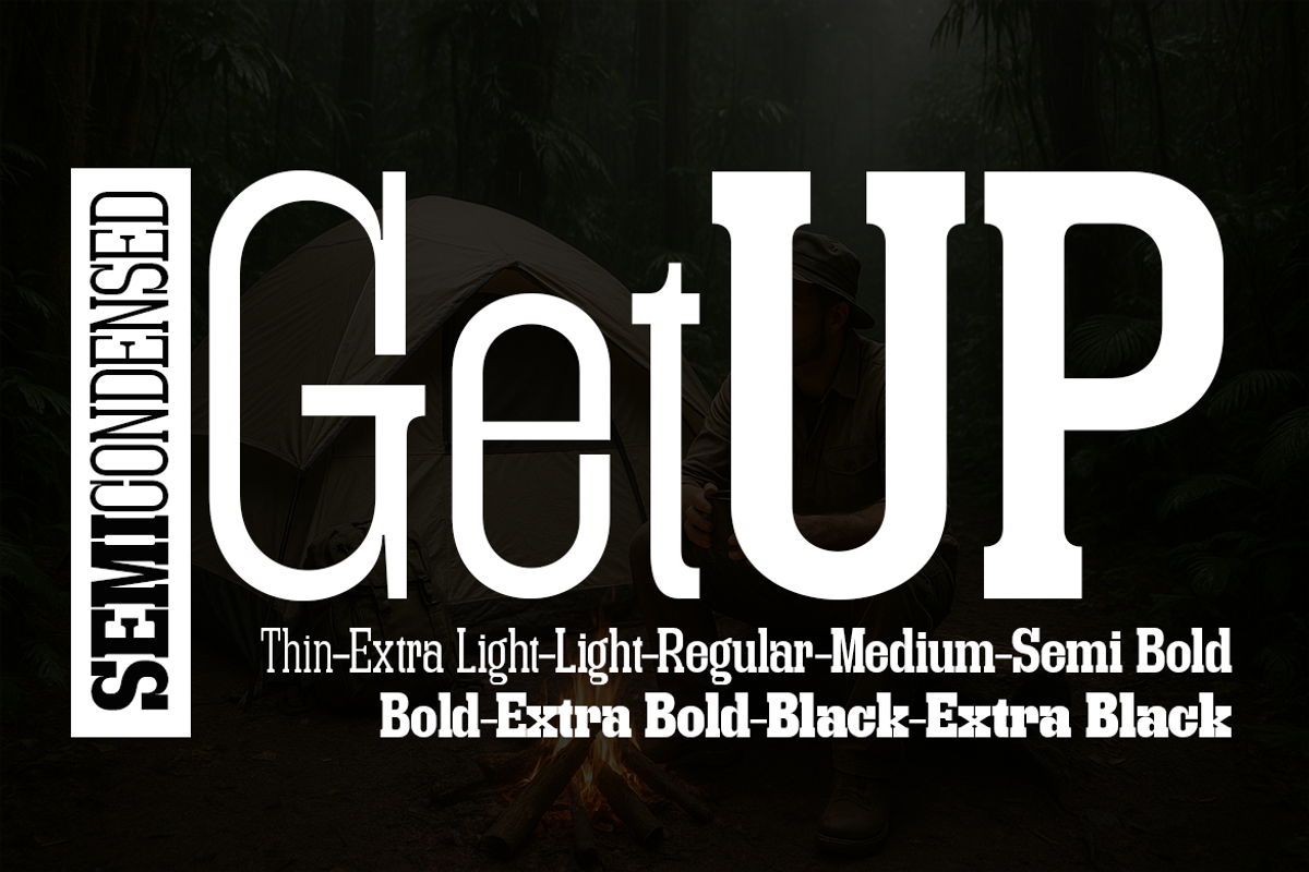 GetUp – Semi Condensed, a Slab Serif Font by groens (Photo 1 of 5)