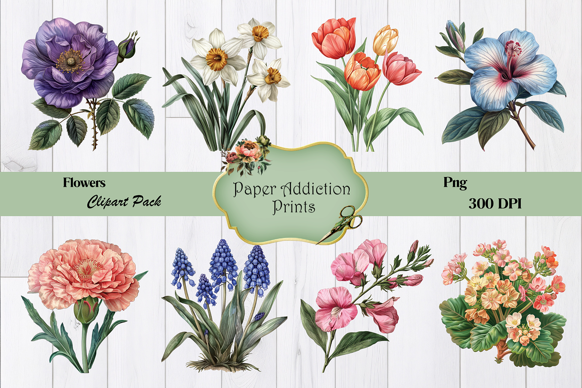 70 Flower Clipart Images, a Decorative Illustration by Paper Addiction Prints (Photo 3 of 10)