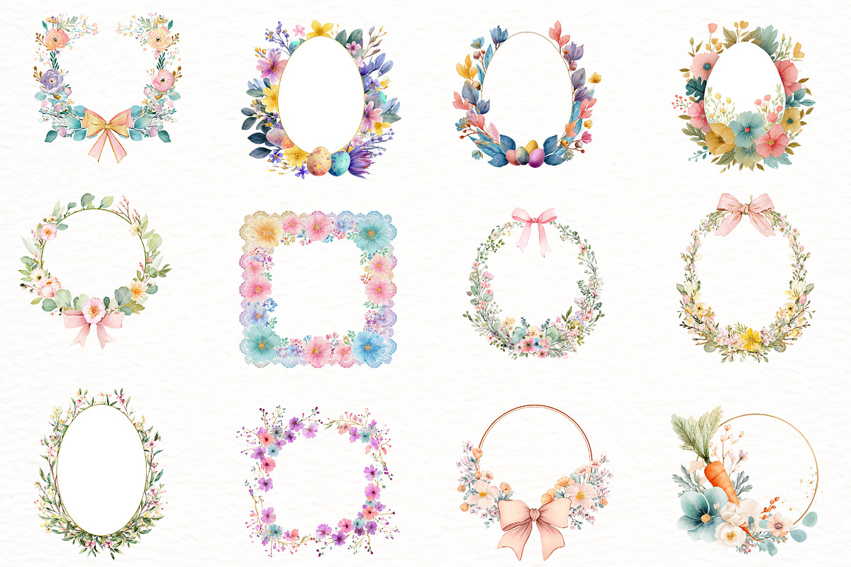 Easter spring floral frame Clipart, an Illustration by Designworld (Photo 4 of 5)