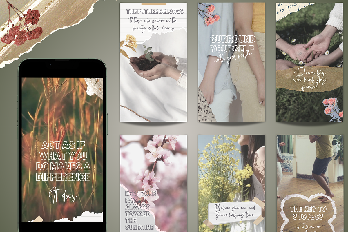 Motivational Boho Reels Templates, a Social Media Template by PaolaroiDesign (Photo 4 of 5)