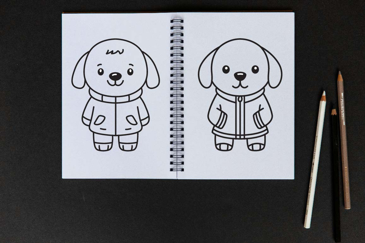 12 Cute Puppy Dog Wearing Jacket, an Animal Illustration by jongcreative (Photo 3 of 7)