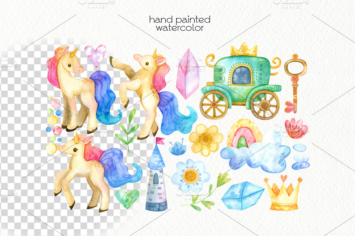 Watercolor Fairy Unicorn, an Animal Illustration by OllyKo Art (Photo 4 of 10)