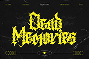 Dead Memories Death Metal Font, a Blackletter Font by Vampstudio (Thumbnail 1 of 12)