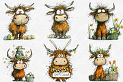 Whimsical Easter Highland cow Clipar, an Illustration by Designworld (Thumbnail 6 of 6)