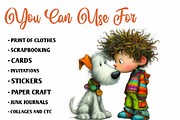 Quirky Puppy With Boy Clip Art, an Illustration by CreationArt (Thumbnail 7 of 7)