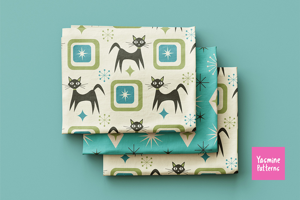 Atomic Cats and Starbursts Patterns, a Pattern Graphic by Yasmine Patterns (Photo 3 of 8)