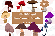 Mushroom Clipart Set, an Illustration by Expose_Adam (Thumbnail 1 of 3)