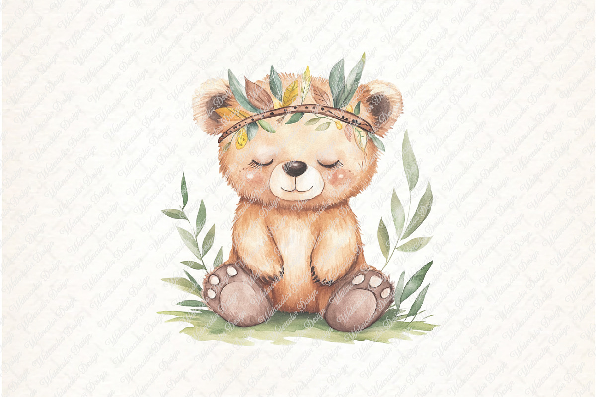 Watercolor Boho Woodland Animal Clip, an Illustration by Watercolor design (Photo 8 of 12)