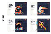 RUN! flat vector illustrations set, a Templates & Theme by Grivina's shop (Thumbnail 14 of 24)