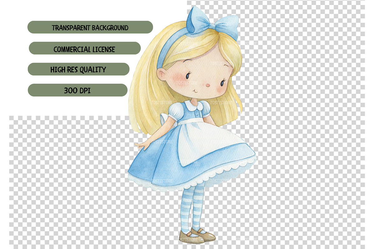 Watercolor Alice Adventures PNG, an Illustration by TatiMockup (Photo 4 of 5)